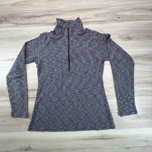Columbia Sportswear Women's Gray Heathered 1/4 Zip Long Sleeve Pullover Top M